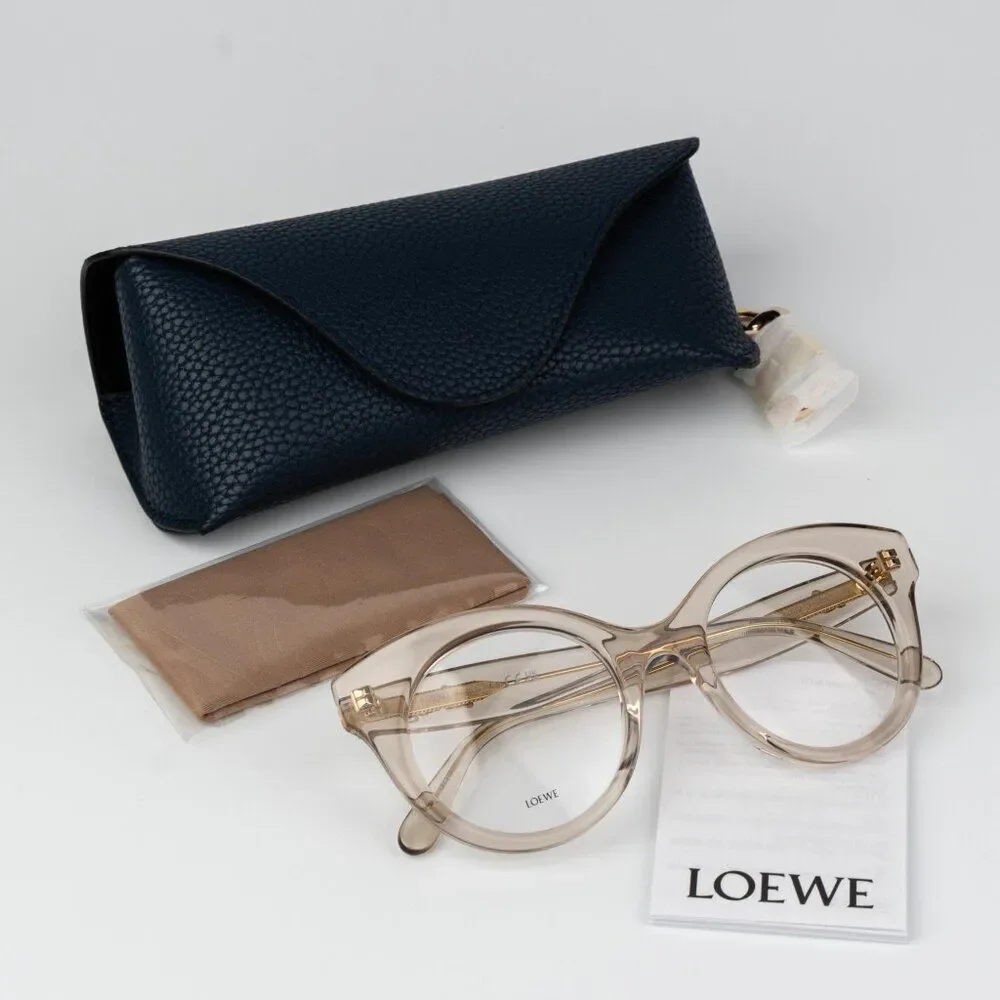 Loewe CURVY Women Eyeglasses Brown Round LW50074I 057 NEW AUTHENTIC